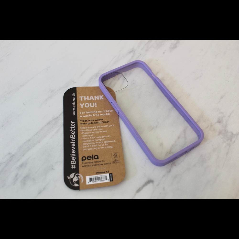 Pela Clear iPhone 13 Phone Case with Lavender Ridge / Edge / Border